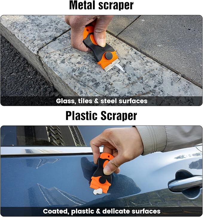 Eraser Wheel Decal Remover Tool Kit, 4" Solid Rubber Eraser Wheel for Drill with Razor Blade Scrapers, Professional Adhesive Pinstripe Sticker Remover for Cars, Trucks, RVs