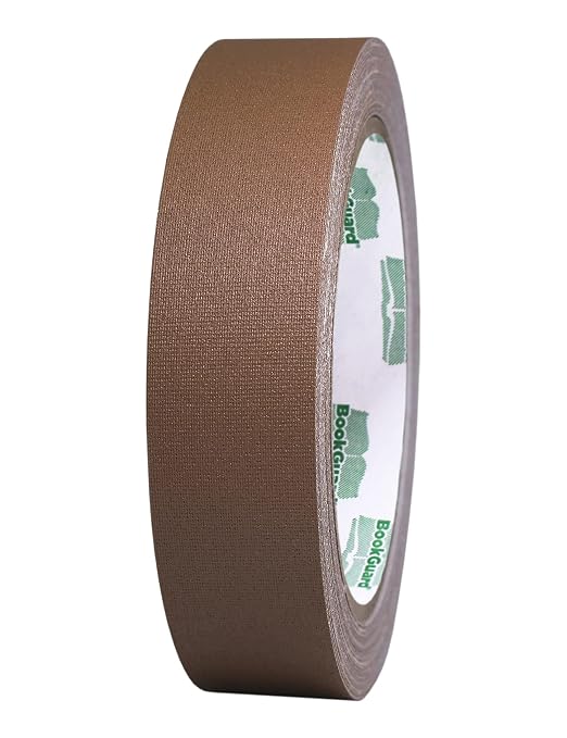 BookGuard 1 Inch Premium Bookbinding Repair Cloth Tape, 15 Yard Roll, Tan