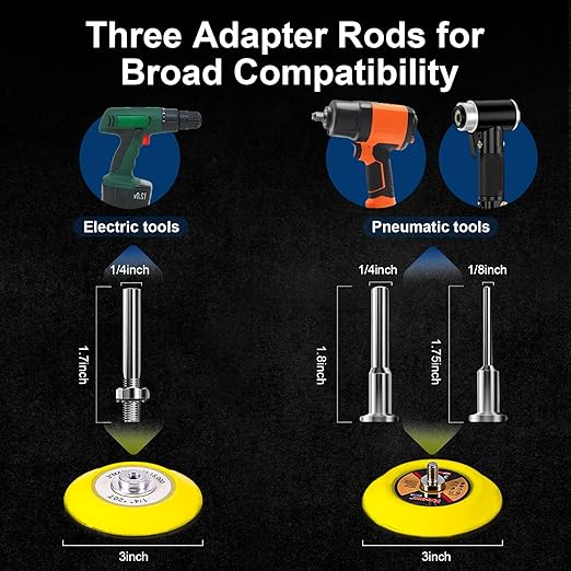 188 PCS 3 Inch Wet Dry Sanding Disc, GOH DODD Headlight Restoration Kit Drill Polishing Kit Sanding Attachment 60-10000 Grit Hook Loop Sandpaper with Rotary Tools for Car Wood Metal Glass Resin Expoxy