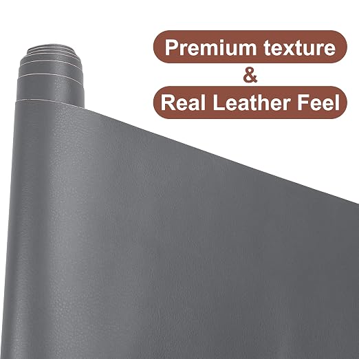Leather Repair Patch,17X120 Inch Leather Repair Tape,Large Self Adhesive Leather Patches for Furniture, Couches,Car Seat,Chair Grey
