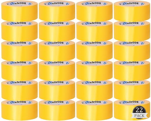 Oleitodh 22 Pack Yellow Duct Tape Heavy Duty,8.3 Mil Thickness,2 Inches x 30 Yards,Strong Industrial Strength,Flexible,No Residue,Waterproof and Tear by Hand,Multi-Use for Indoor & Outdoor Repairs