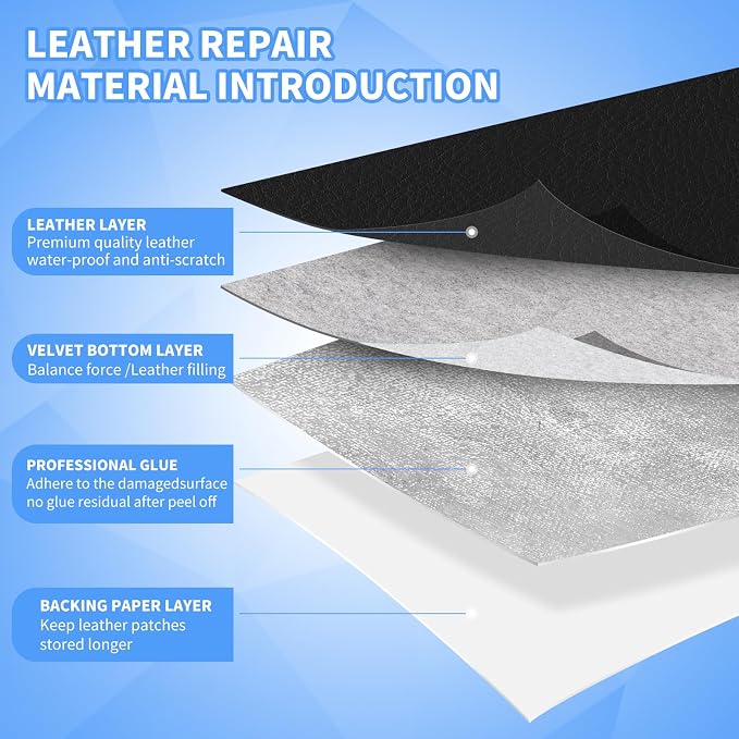 Kangshoon Leather Repair Patches, 35X79 Inch Self-Adhesive Leather Repair Tape, Stretch Vinyl Repair Kit for Couch Furniture Sofas Car Seats (White, 35X79 Inch)