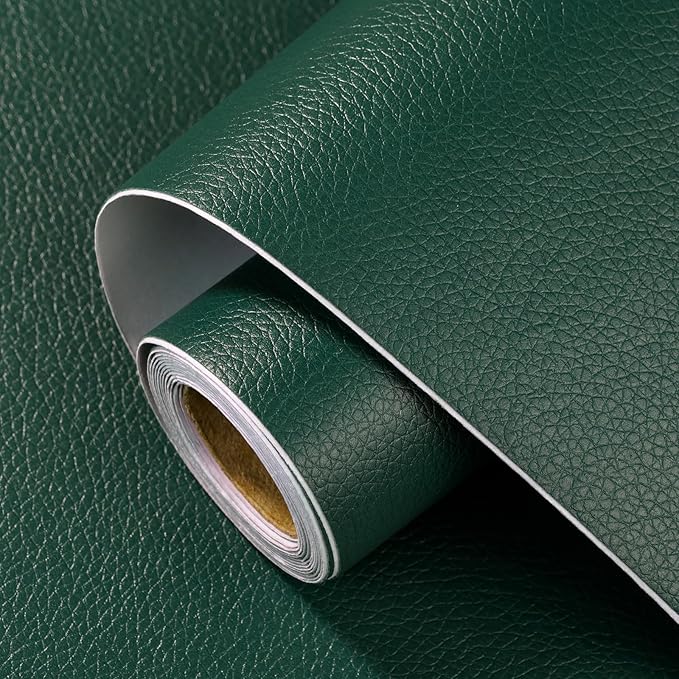 Leather Repair Patch 15.7x240 inch Large Self-Adhesive Leather Repair Tape Vinyl Leather Repair Kit for Sofa Car Seats Chairs Shoes Bags Damaged Leather Furniture (Green)