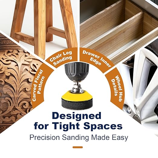 199 Pieces 2 Inch Sanding Disc, GOH DODD Hook and Loop Sanding Pads 60 to 10000 Grit Drill Sanding Attachment Wet Dry Sandpaper with 1/4” 1/8" Shank, Backing Pad, Polishing Pads and Interface Pad