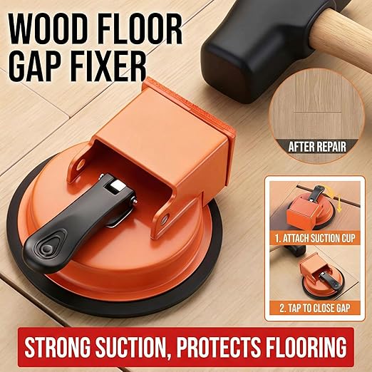 HUBAI Floor Gap Fixer Tool, Heavy Duty Laminate Floor Suction Cup Repair Tool, for Laminate, Wood, Tile, Vinyl Floor Gap Repair Tool - Durable, Compact, & Efficient Flooring Tools (Yellow)
