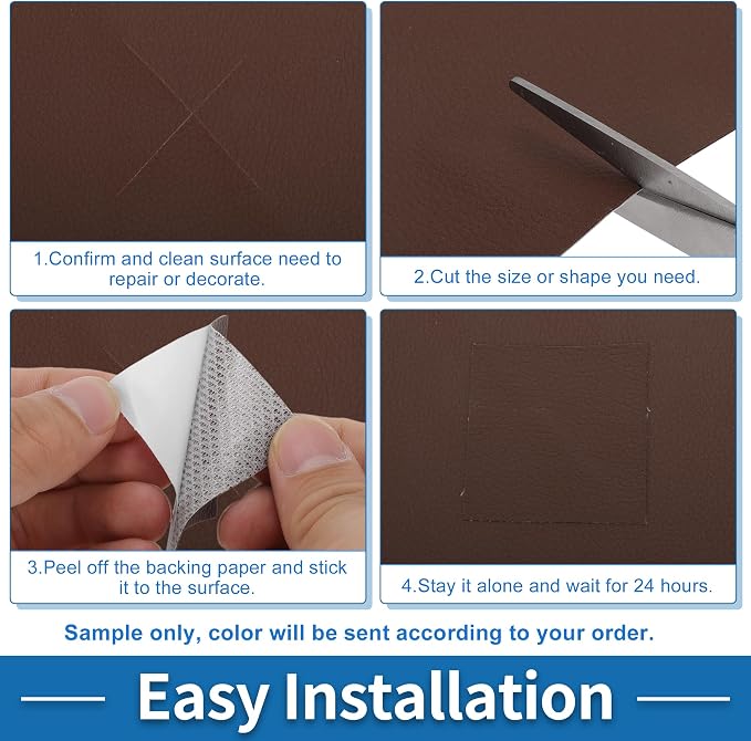 Self Adhesive Leather Repair Patch Strong Stickiness 19.6"x27.5" Leather Repair Tape PVC Faux Leather Red Brown 1 Pcs