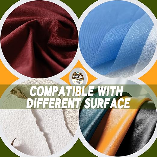 Fabric Tape M15 - Sticky Double-Sided Tape Strong Adhesive Cloth Leather Tape Press-on Tape, No Sewing or Ironing, Gluing, Alterations and Hemming - 1/2inch Wide 180FT Long