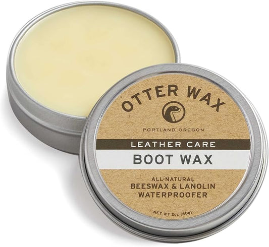 Otter Wax Boot Wax | 2 oz | Heavy-Duty Leather Waterproofing Wax & Protective Leather Sealant for Leather Boots, Hats, & Rain Gear | All-Natural & PFAS-Free Beeswax Protectant | Made in Portland USA