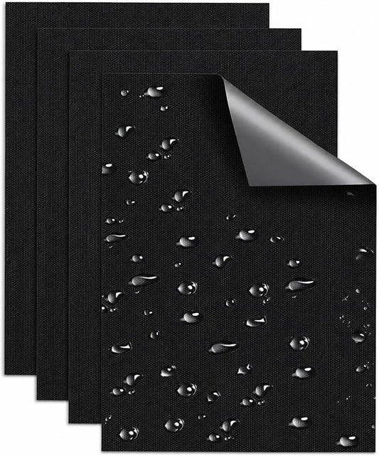 Canvas Repair Patches, Heavy Duty Waterproof Self-Adhesive Fabric Repair Tape for Tent, Sofa, Boat Covers, Chairs, Awning & Camping Outdoor Gear, 7.87"x5.9", Black