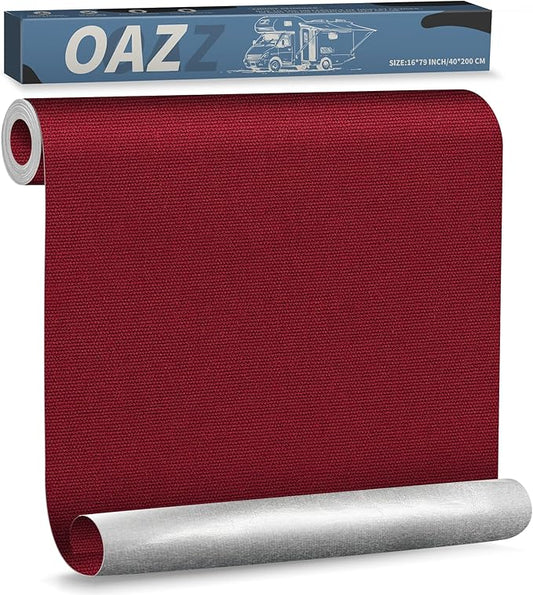 OAZ 16 x 79 inch Canvas Repair Patches Canvas Fabric Patch Self-Adhesive Fabric Repair Tape Waterproof Outdoor Gear Patch Kit for Boat Cover Awning Sofa Chair Couch Tent Bag (Burgundy)