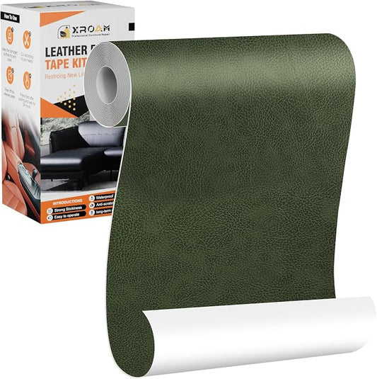 Leather Repair Tape, 4.7x63 inch Leather Patches for Furniture, Self Adhesive Leather Repair Patch for Sofas, Couches, Leather Covers, Seats, Chairs, Vinyl Repair Tape Retro Green