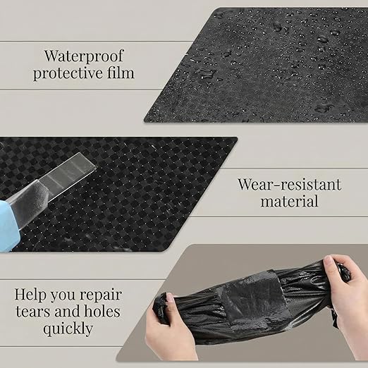 Frienda 7.87 Inch x 66 Feet RV Underbelly Tape RV Underbelly Material Corrugated Waterproof Flex Belly Tape Thick Adhesive Patch Sealing Mobile Home Camper Travel Trailer Tear Repair