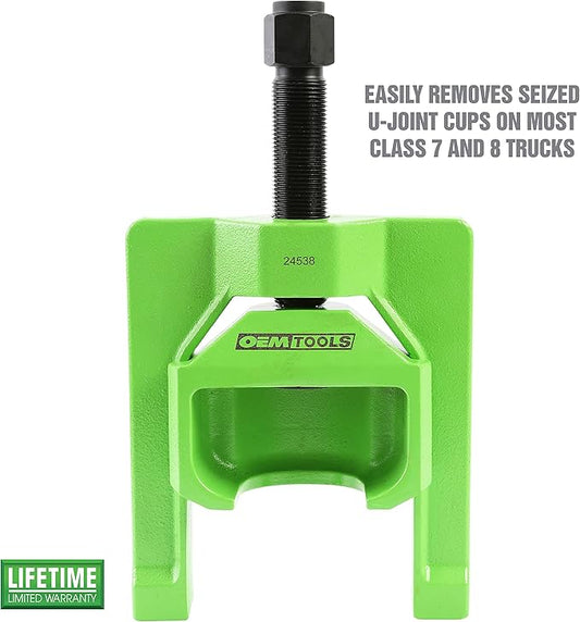 OEMTOOLS Heavy Duty U Joint Puller for Semi Trucks - Class 7-8, U Joint Removal Tool for Drivelines, U Joint Press Removes Seized Bearing Cups, 24538