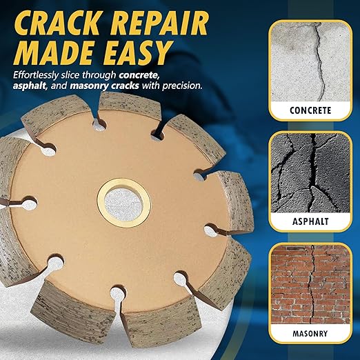 4.5" Crack Chaser Blade for Cured Concrete, Asphalt Repair or Joint Widen, 0.25" Width, 7/8"-5/8" Non-Threaded Arbor