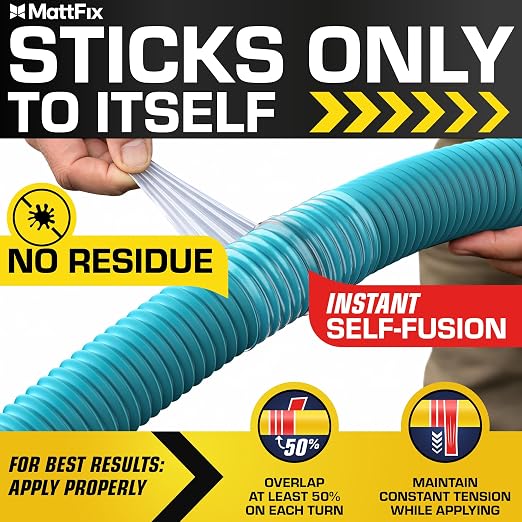 Self Fusing Silicone Tape – 1" x 36’ – Waterproof Tape for Emergency Repairs – Weatherproof, Heat and Chemical-resistant – For Plumbing, Pipes and Hoses repairs, Automotive, Electrical & Outdoor Use