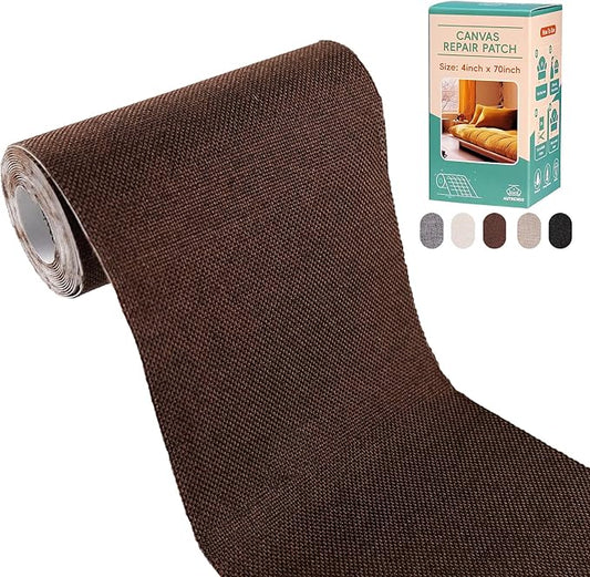 Canvas Repair Tape,Fabric Repair Patch,4×70 Inches,Outdoor Gear Patch, Waterproof,Self-Adhesive for Repairing Boat Covers,Tents,Sofas,Patio Umbrellas,Lounge Chairs,Awnings