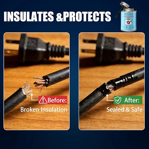 5.29 oz Liquid Electrical Tape – Quick-Drying Insulating Glue, Waterproof & High Temp Resistant, Liquid Wire Insulation Rubber with Brush Cap for Wires, Cables, Outdoor Equipment (Black)