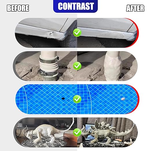 Epoxy Putty 10oz/280g Pool Putty - 2 Part A&B Epoxy Sculpt Clay, Waterproof Filler for Underwater/Above Fast Repair, Pipes, Leaks, Cracks, Holes, Bonds Plastic, Wood, Metal, Tile, Ceramics (Grey)