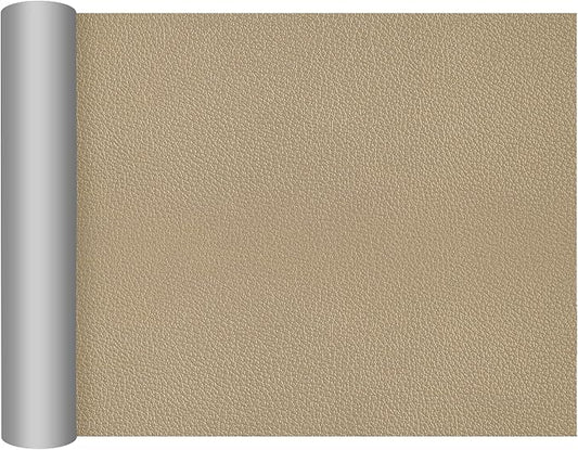 DXBULL Large Leather Repair Patch 35.4x78.7 inch Repair Tape Self-Adhesive for Furniture Sofas Car Seats Chair Couches Handbags Jackets Decorative Home Hotel Wall (Khaki)