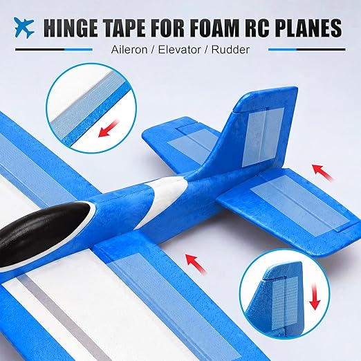 2" x 10 Yards Foam RC Plane Hinge Tape, Model Airplane Hinge Control Surface Tape for Aileron Elevator Rudder, Flexible Transparent Adhesive for Foam RC Airplane Repair, 1 Roll