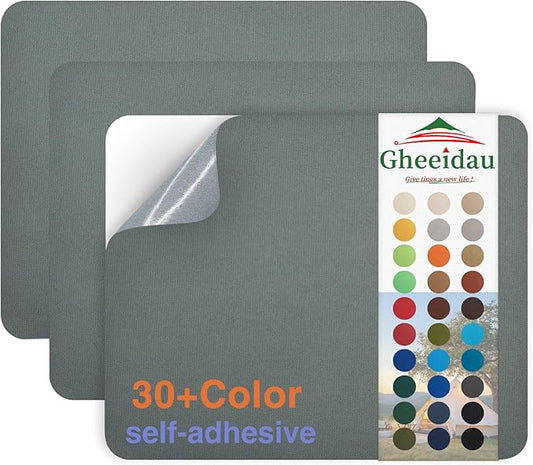 Gheeidau Canvas Repair Patch 9×11 Inch 3Pcs Waterproof Self-Adhesive Fabric Repair Patch for Tents,Boat Cover,Pop Up Canopy,Patio,Bags,Car Seats,Sofas,Furniture Cover(Grey)