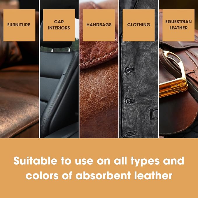 Furniture Clinic Leather Easy Restoration Kit | with Leather Recoloring Balm, Cleaner, Sponge, and Cloth | Leather Repair Kit for Scratched and Faded Furniture (Dark Grey)