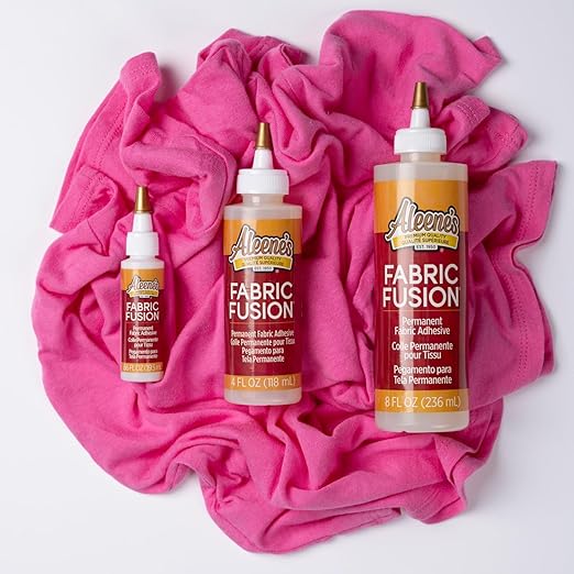 Aleene's Fabric Fusion Glue .66 oz 3-Pack, Permanent and Washable Adhesive, Dries Flexible, Strong Bond on Fabrics, Clothing, Denim, Polyester, Cotton, Flannel Materials