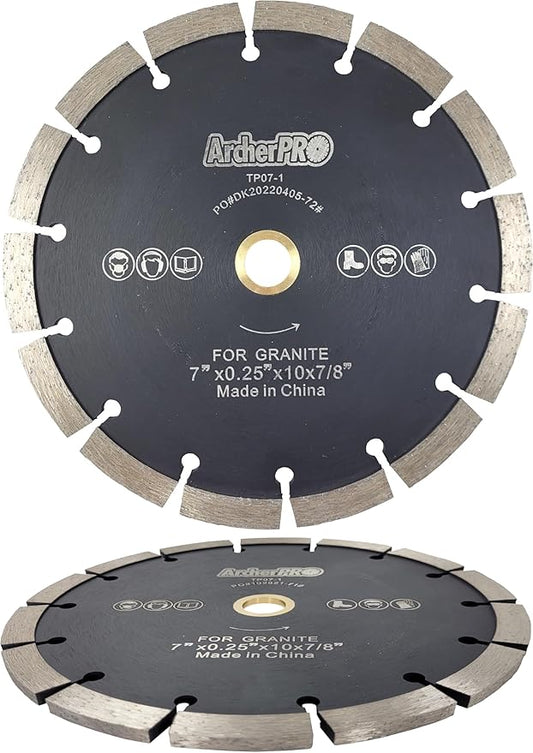 Archer PRO 7" in. Tuck Point Diamond Blade for Mortar Grooving and Removal. Tuck Pointing Mortar Tools for Brick Mortar Repair and Mortar Removal. Granite Cutting and Grout Removal Blade.