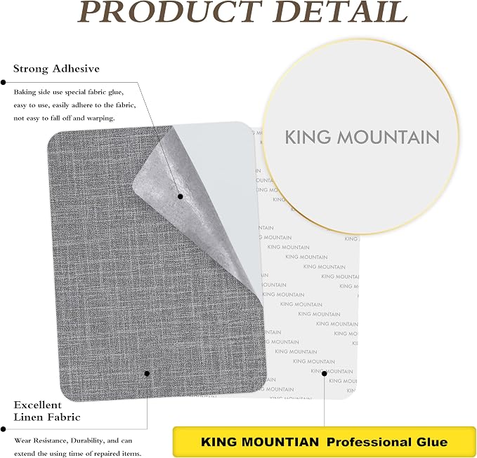 Fine Linen Repair Patches - Self-Adhesive Fabric Patches, Extra Large 8x11 Inch, Multi Color, for Linen Sofa & Furniture Repair