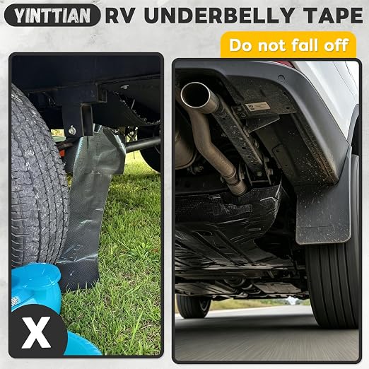 YINTTIAN 6 Inch RV Underbelly Tape, Heavy Duty Waterproof Heat-Resistant | Outdoor Repair Patch for Awning, Tarp, Sail and Boat Cover, Permanent Seam Tape for RV Camper Mobile Home