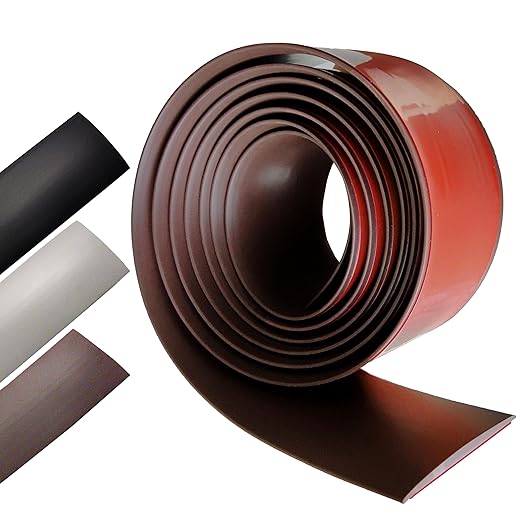 Floor Transition Strip Self-Adhesive Cover Strips Threshold Repair Floor Gap Vinyl Flooring Transitions Laminate Floor Flat Divider Strip Minimalism Oak Wood Grain Design 6.6FT (4cm, Pure Brown)