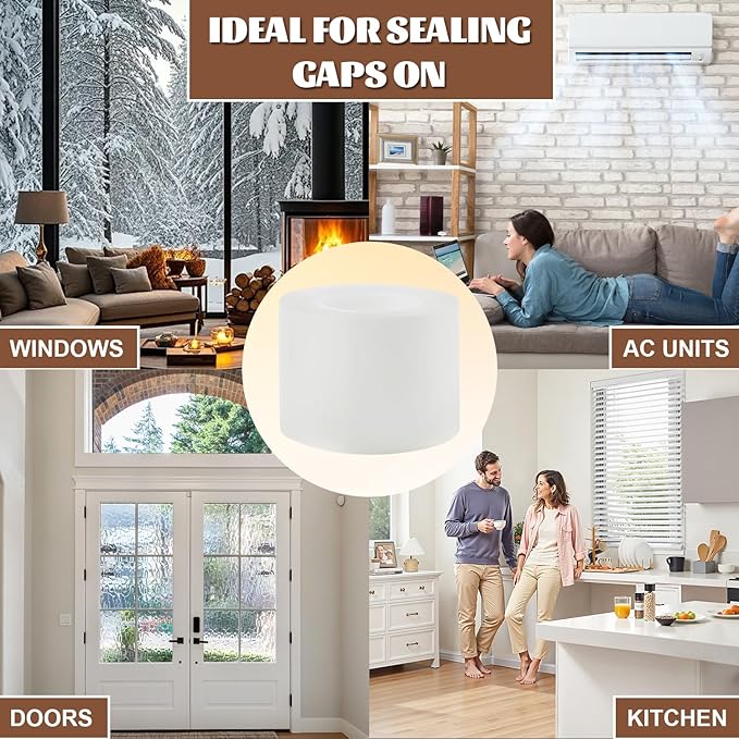 Window Sealing Tape 2 Inch x 16.5 FT Transparent Weather Stripping Residue-Free Clear Window Insulation Caulk for Windows ac Insulation Shower Glass Gaps Tape Door Windproof (2 Inch x 16.5FT)