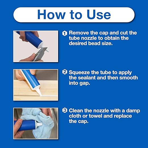 GE Advanced Silicone Caulk for Window & Door, Clear, 2.8 fl oz Tube, 12 Pack - 100% Waterproof Silicone Sealant, 5X Stronger Adhesion, Freeze & Sun Proof