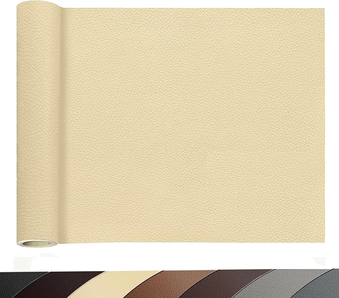 Leather Repair Patch,23.6 × 78.7 inch Self Adhesive Leather Repair Tape,DIY Large Vinyl PU Patches for Furniture,Couch,Sofa,Car Seats,Office(Beige)
