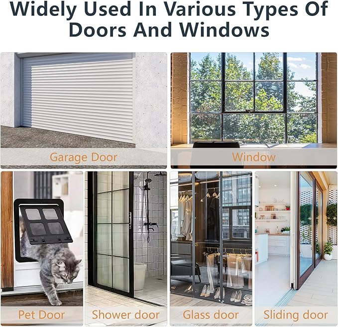 Wide Silicone Weather Stripping Door Seal with Strong Adhesive 2" x 36 ft, Extra Thick 0.08" Draft Stopper Tape for Door Frame, Side and Bottom Gaps Strip for Glass Shower, Transparent