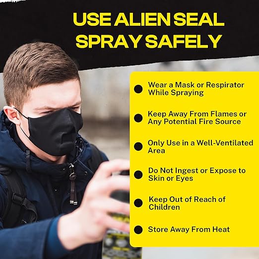 Alien Tape Sealant Spray 2Pk, Waterproof and Air Tight Liquid Rubber Spray Seals, Prevents and Patches Leaks, Protects Surfaces, Works on Most Materials, Long Lasting, Dries Clear - 2 Cans (28 Oz)