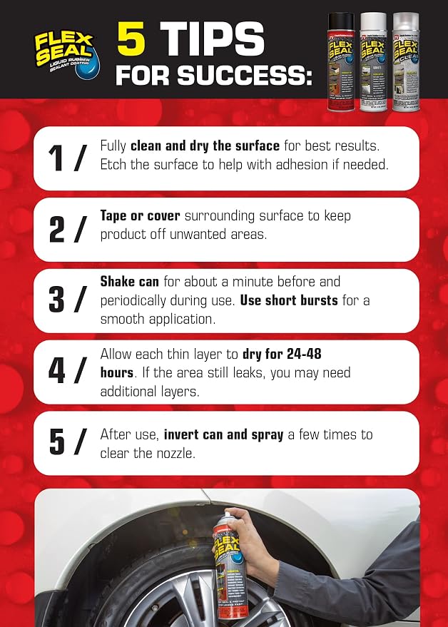 Flex Seal Mini, Clear, Stop Leaks Instantly, Waterproof Rubber Spray On Sealant Coating, Travel Size, Perfect for Gutters, Wood, RV, Campers, Roof Repair, Skylights, Windows, and More