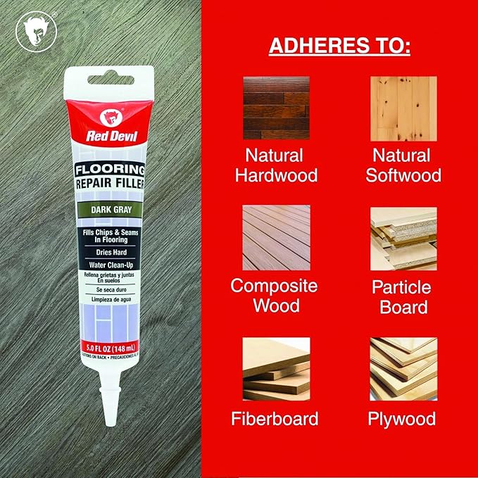 Red Devil 056055 Flooring Repair Filler, 5 oz., Dark Gray, 4 Pack