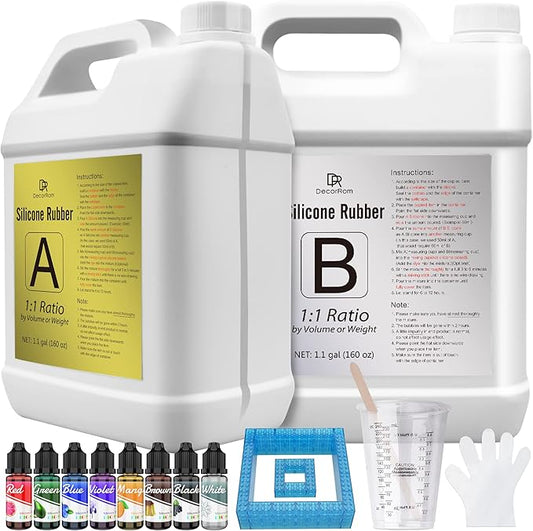 Silicone Mold Making Kit - 2.2 Gallon Translucent Liquid Rubber 15A With Pigment, Bricks - Fast Cured 1:1 Ratio Casting for Resin Molds, With Instructions