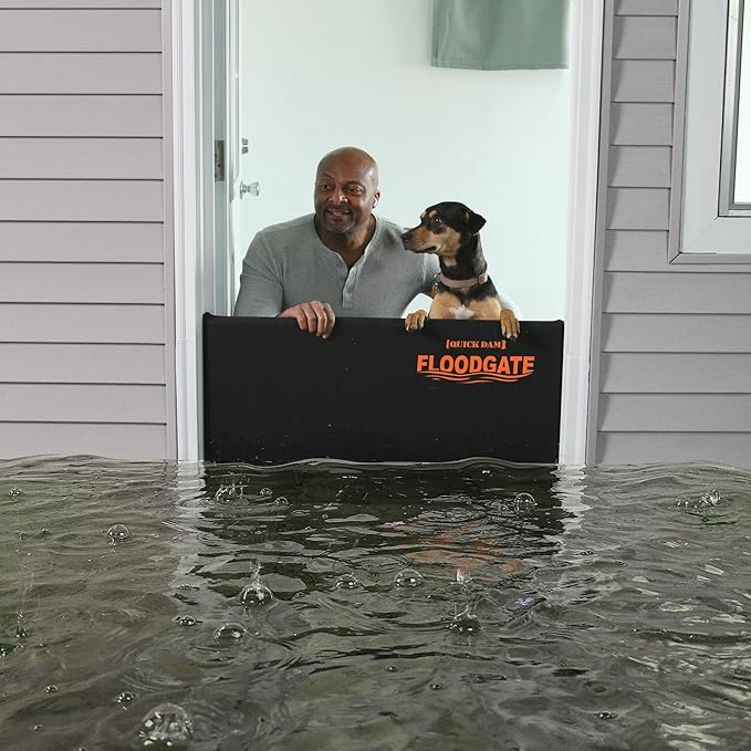 Quick Dam QDFG35 FloodGate, Doorway Flood Guard, 35in-40in Openings, 35" to 40", Black/Orange