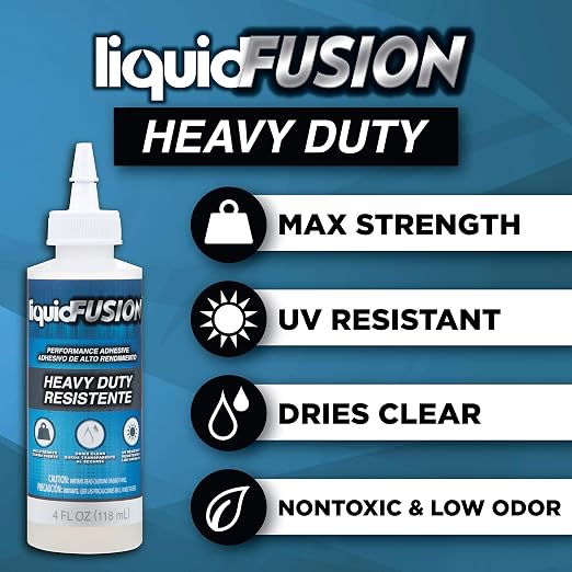 Aleene's Liquid Fusion Heavy-Duty Glue 4 fl oz, Maximum Strength, NonToxic & Dries Clear, Ideal for Rhinestone Crafts, Diamond Art, Glitter