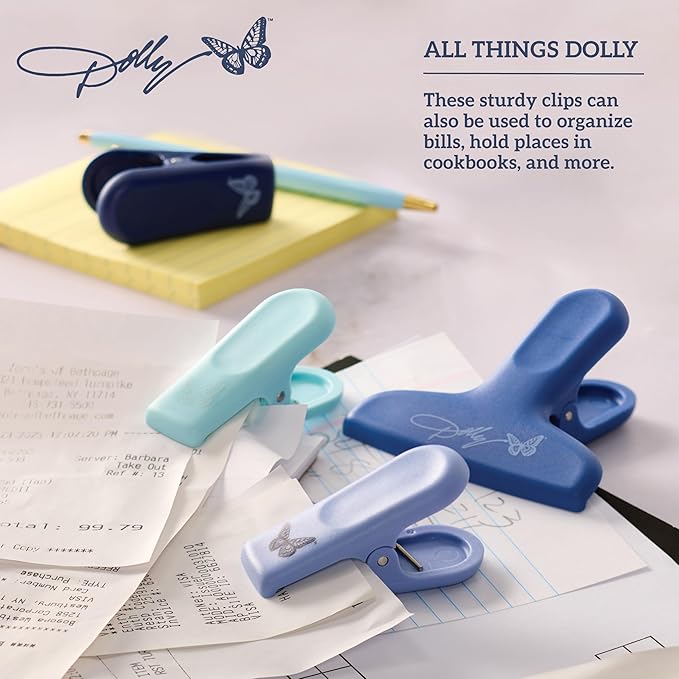 Dolly Parton Bag Clips– Magnetic Kitchen Clips for Chips, Snacks, Books and Notes – BPA-Free Plastic, Decorative Food Storage Clips, Set of 6