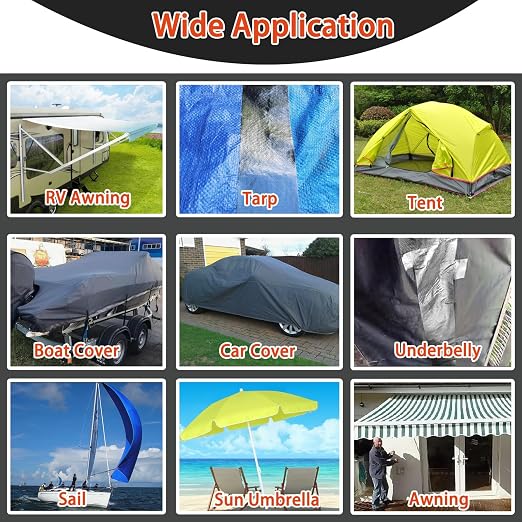 Heavy Duty Awning Repair Tape, Waterproof Strong Adhesive Patch, Instant Fix Tape for Tent, Boat Covers, Tarp, Sail, Canopy, Canvas, Tarpaulin, 4INX20FT, Black