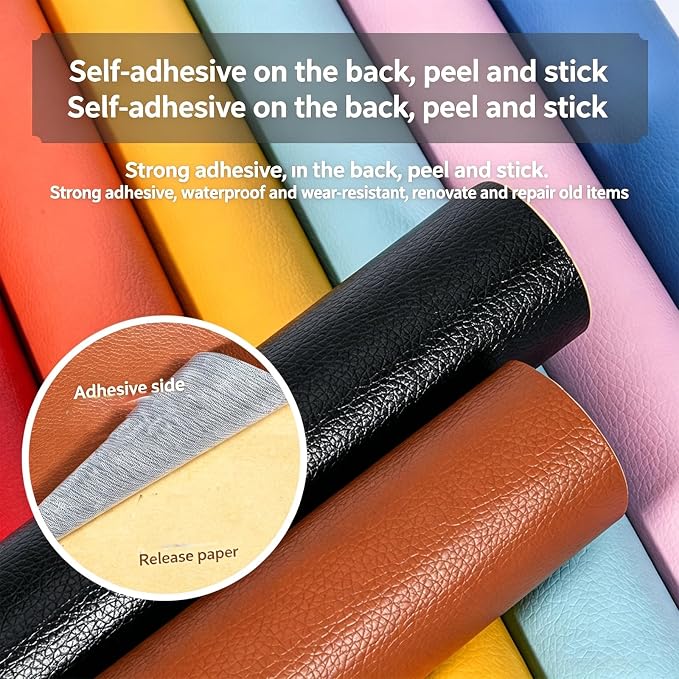 Cremsy Leather Repair Patch, Self Adhesive Leather Repair, Waterproof Vinyl Repair Patch, Cuttable Furniture Repair Tape for Couches, Sofa, Furniture, Car Seats, Bags, Jackets (Burgundy)
