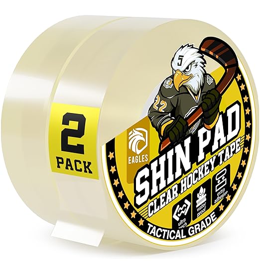 EAGLES Hockey Tape Multipurpose Cloth Tape Roll for Lacrosse Baseball & Softball Bats, Rackets, Pullup Bars, Gardening Tools, Sports Gift Perfect for Wrist, Ankle, Foot, Knee and Hand Taping (Clear)