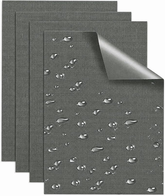 Canvas Repair Patches, Heavy Duty Waterproof Self-Adhesive Fabric Repair Tape for Tent, Sofa, Boat Covers, Chairs, Awning & Camping Outdoor Gear, 7.87"x5.9", Darkgrey