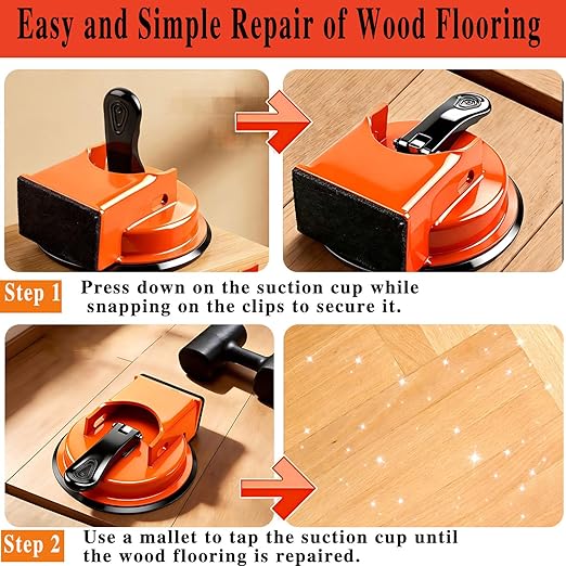 Floor Gap Fixer Tool – Heavy-Duty Laminate Floor Repair Tool with Suction Cup, Adjustable Gap Closer for Wood, Vinyl & Tile Flooring, Durable & Compact Flooring Tool