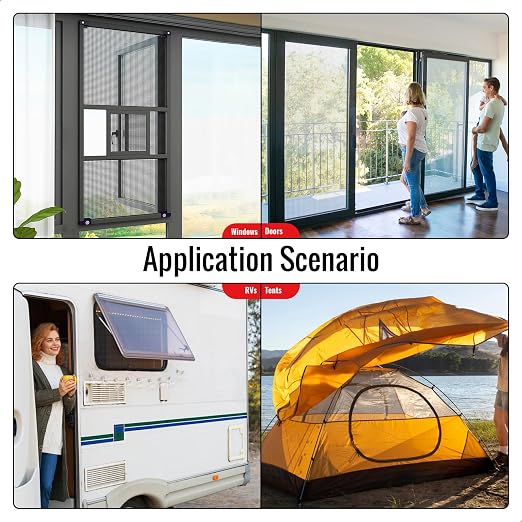 Matenf Window Screen Repair Patch, 10 Patches, 4"x 4"(10cm x 10cm), Black, 3-Layer Strong Adhesive Window Screen Mesh Tape, Repair Kit for Window and Door Screen Tears Holes