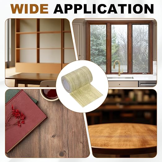 uxcell Wood Grain Repair Tape, 3.1" x 15ft Self Adhesive Wood Grain Colored Duct Tape Waterproof Repair Patch for Furniture Floor Scratch Fix, Baseboards, DIY Decor, Gray Oak