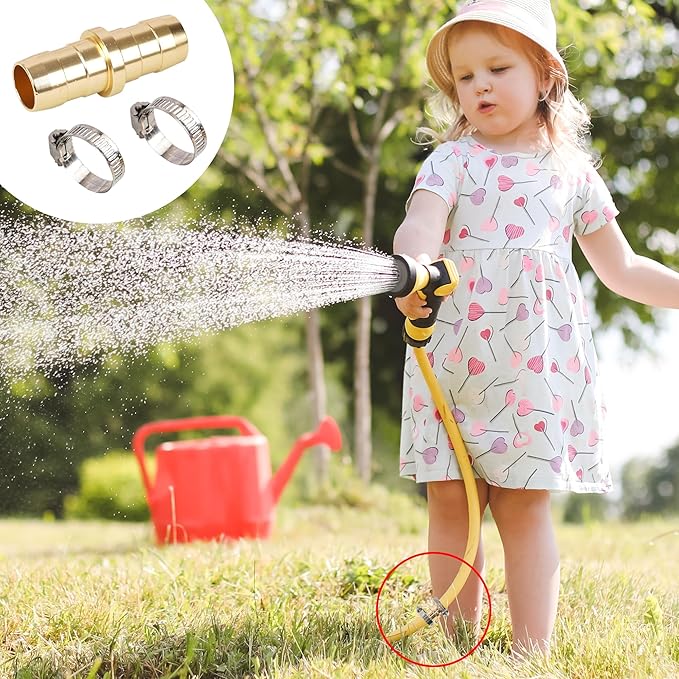 Hourleey 4 Pack Garden Hose Repair Kit, Hose Connector Repair Mender Kit with Stainless Clamp, Fits 3/4"-5/8" Water Hose Repair Fittings